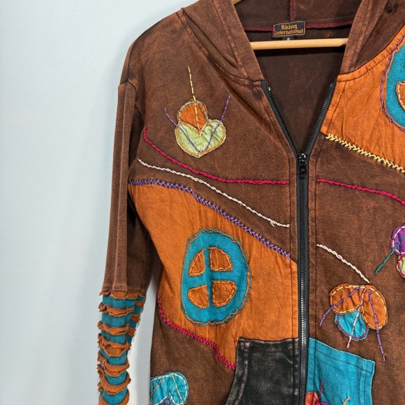 Rising International Patchwork Zip up Hoodie - Picture 4 of 9